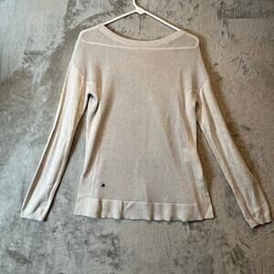 Lululemon Well Being Sweater Heathered‎ Vapor Gray Tencel Cashmere Blend Size 6